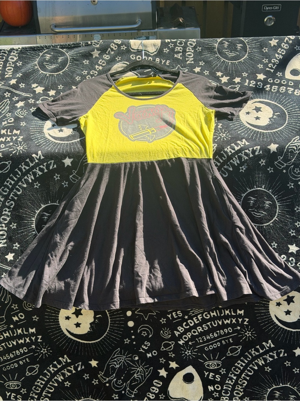 Sourpuss Yellow and Gray Raglan Skater Dress